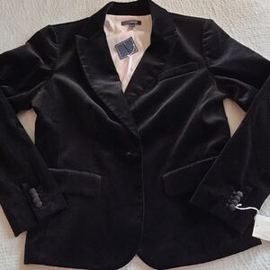 NWT Lands' End Black Velvet Blazer Size 14
